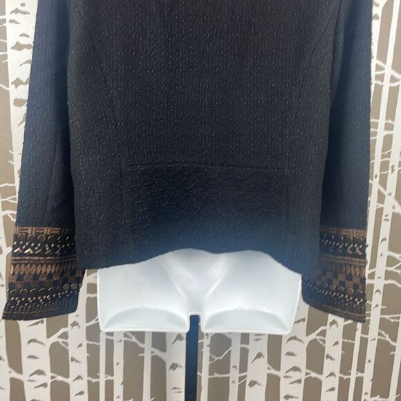 Chico's Novelty Sleeve Tweed Textured Jacket Blazer 0 Black - Picture 12 of 16